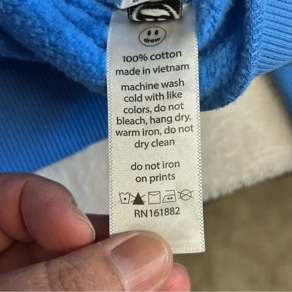 Drew House Secret Hoodie in Sky Blue Yellow Logo Size Large - Picture 7 of 7